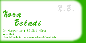 nora beladi business card